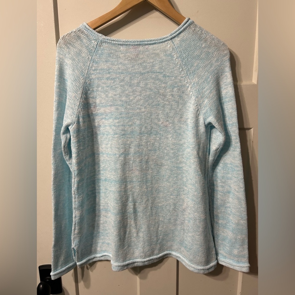 Lilly Pulitzer Danette Sweater Celestial Blue Marble Sailabration Embroidery NWT - Picture 5 of 7